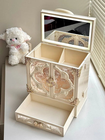 Large Acrylic Jewelry Box with Necklace & Ring Storage