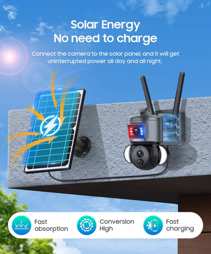 8MP 4G Solar CCTV Camera 64GB AI Tracking Outdoor