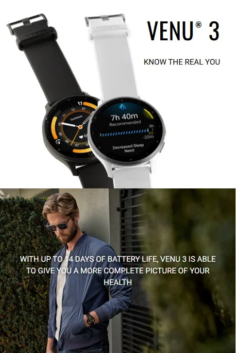 Garmin Venus 3 Smart Running Watch with Heart Rate and Swimming Modes