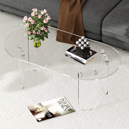 Clear Acrylic Coffee Table Shatterproof Modern Accent Table