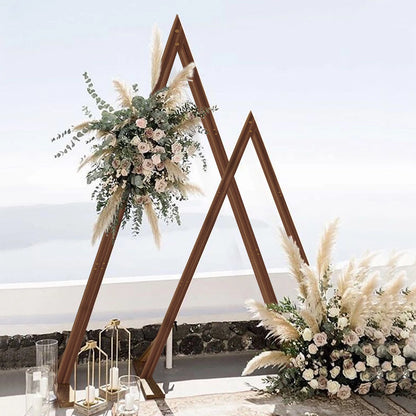 Wooden Wedding Ceremony Arch Stand 2-Piece Backdrop Frame