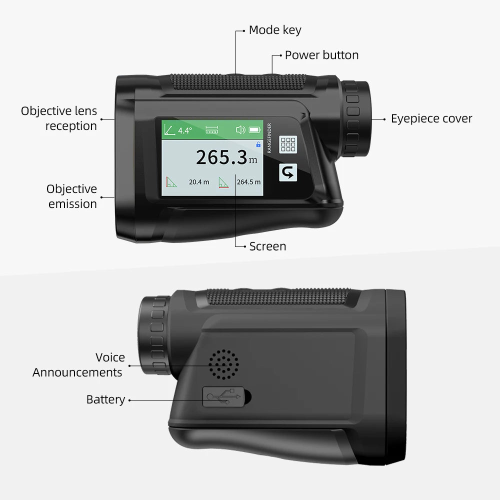 600m Golf Laser Rangefinder with Slope & Pin Lock