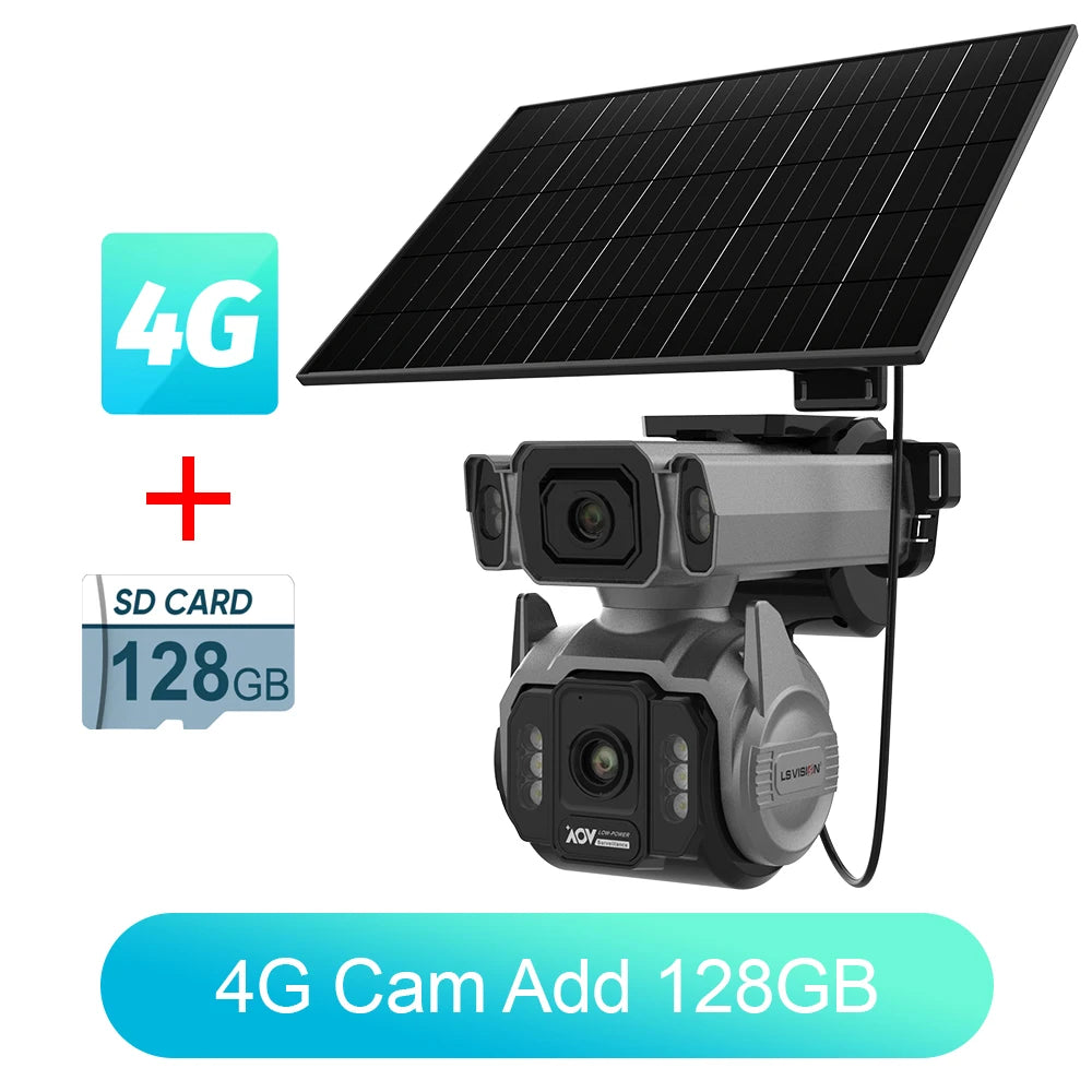 4G Solar Security Camera 12X Optical Zoom AI Tracking