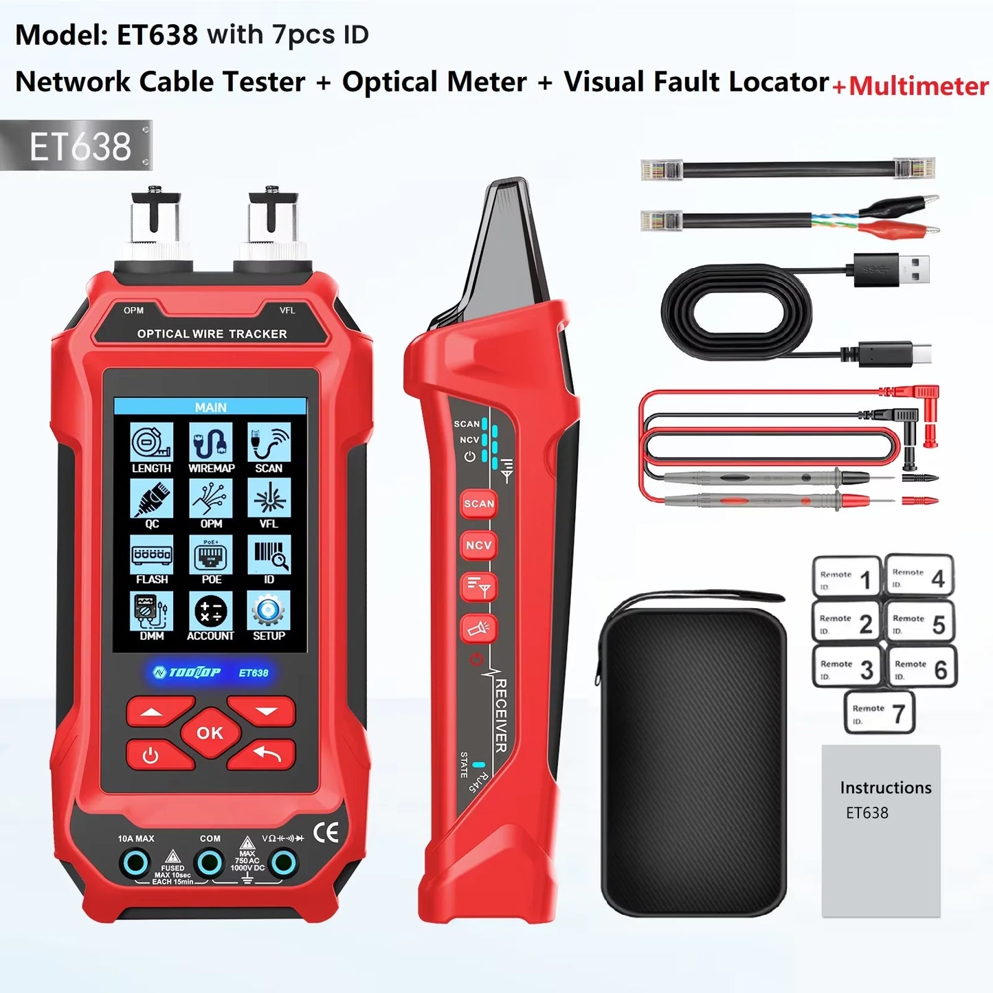 Portable Network Tester for Cable Length and QC
