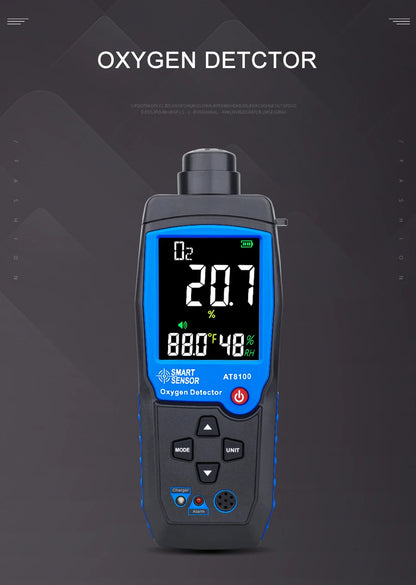 Smart Digital O2 Meter with Sound and Light Alarm System