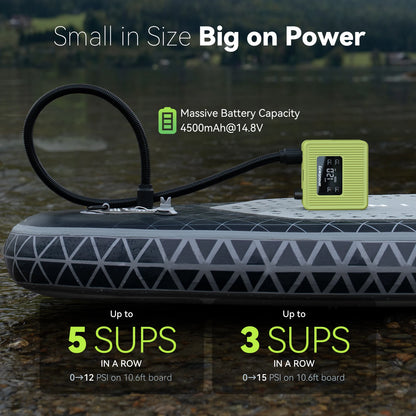 Portable Electric SUP Air Pump 20PSI Max Rechargeable 4500mAh