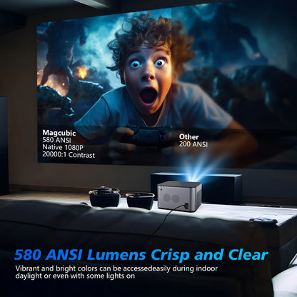 1080P Smart Projector WiFi 6 Bluetooth Home Cinema