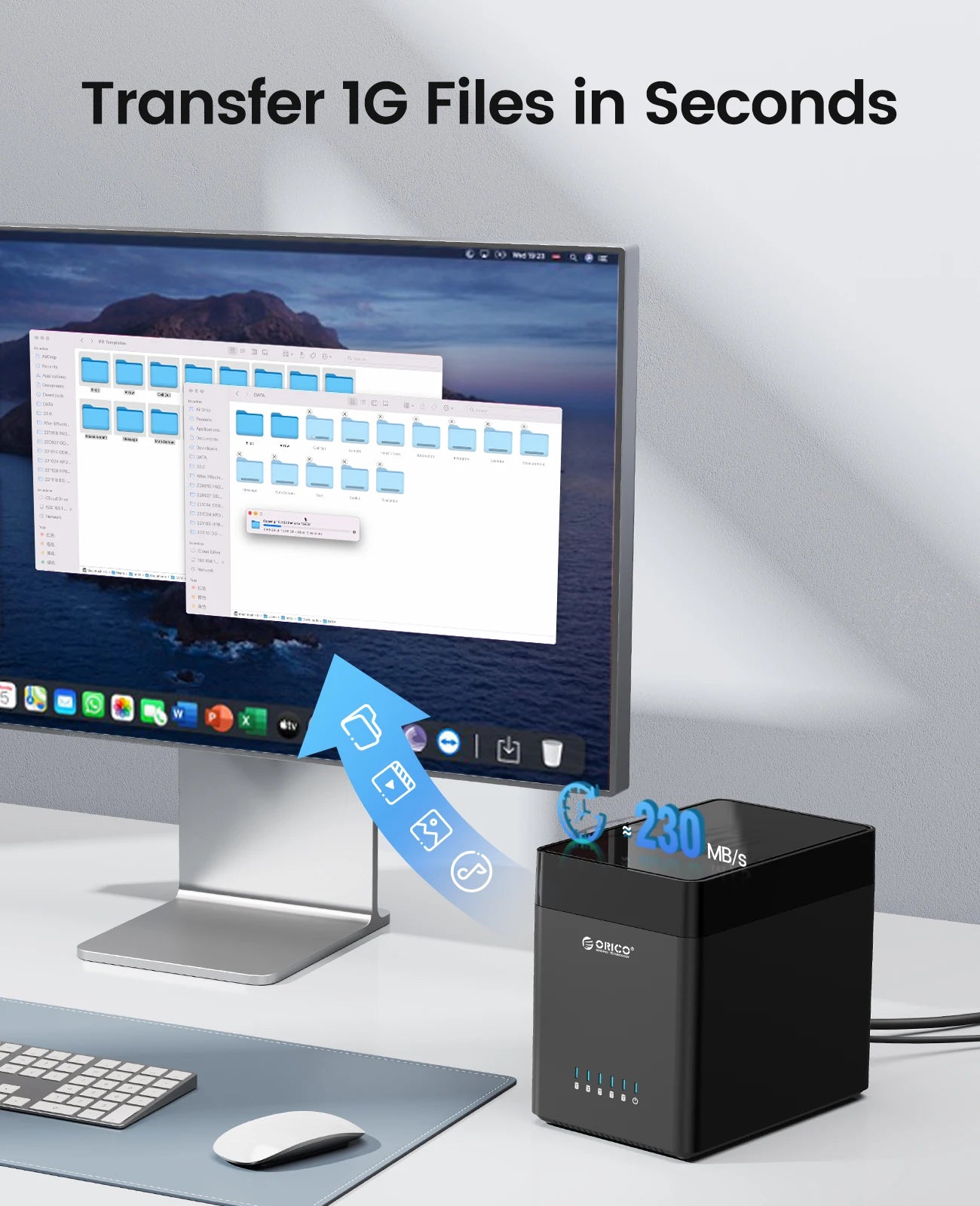 ORICO 5-Bay Magnetic SATA HDD Case USB-C Gamer Storage
