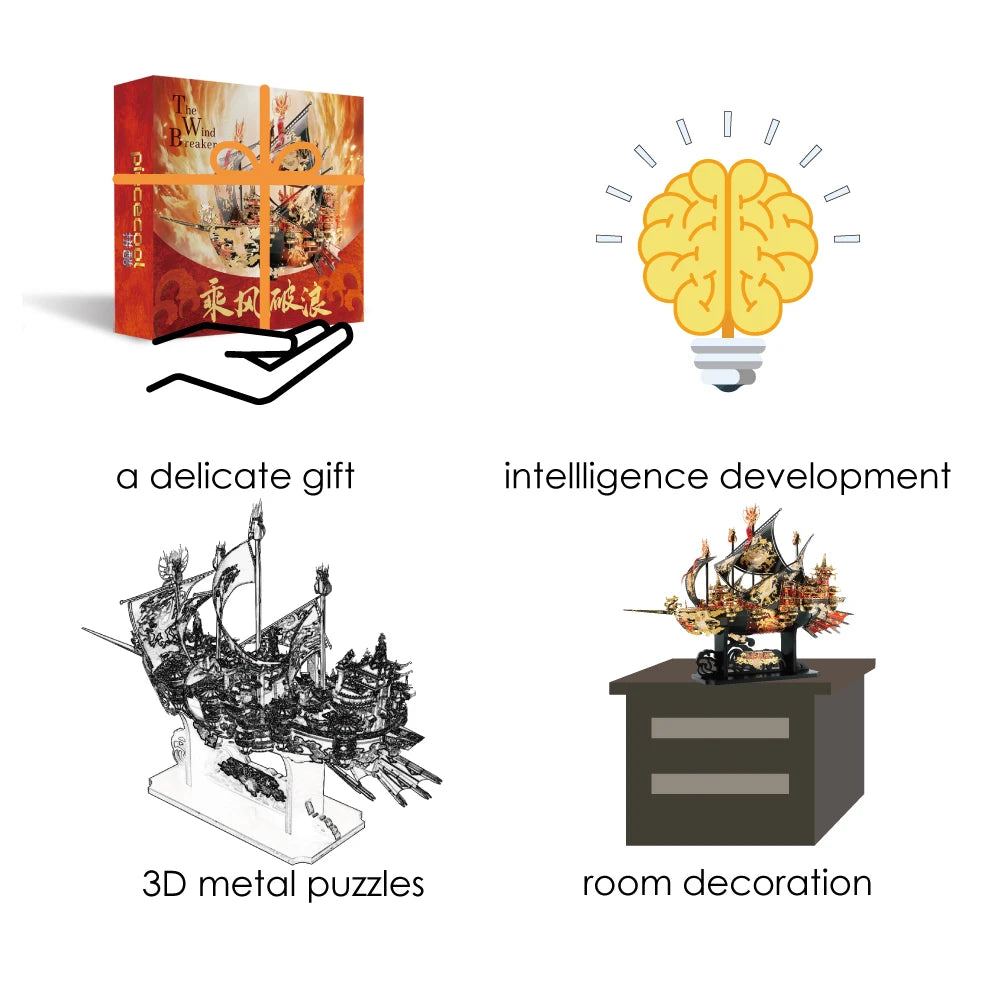 Premium 3D Metal Jigsaw Model Kit The Wind Breaker
