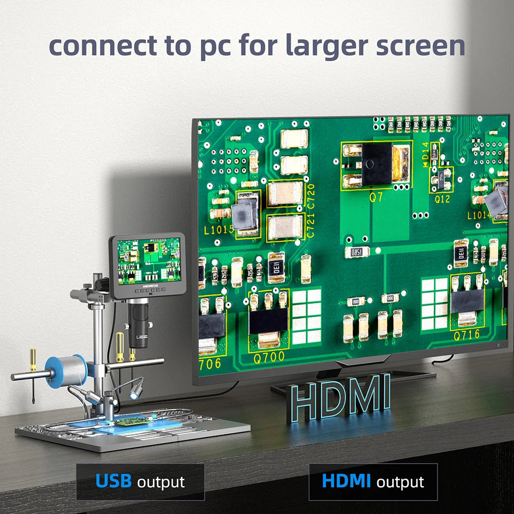 2000X 4K Trinocular Digital Microscope for PCB Soldering