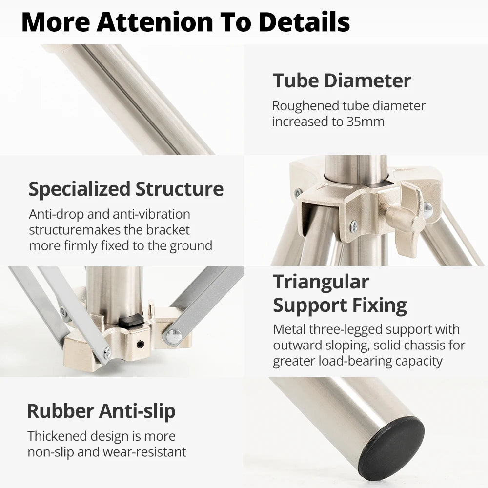 Stainless Steel 4m Studio Light Stand Tripod 10kg