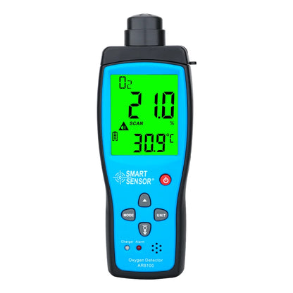 Portable O2 Gas Detector with LCD Screen and Light Alert
