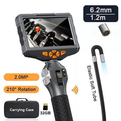 5.5mm 1080P Articulating Borescope with 5 Inch IPS Screen