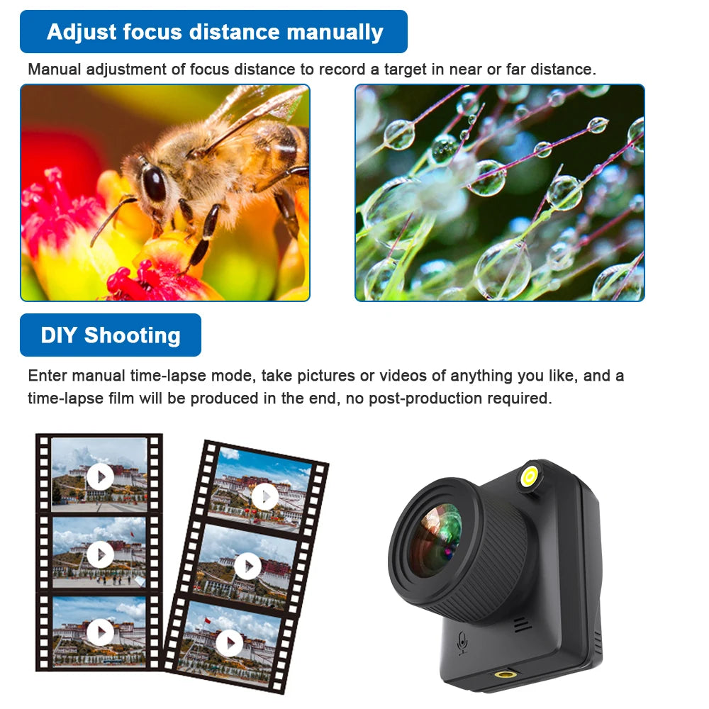 32MP 4K Outdoor Time-Lapse Camera with Rotating Screen