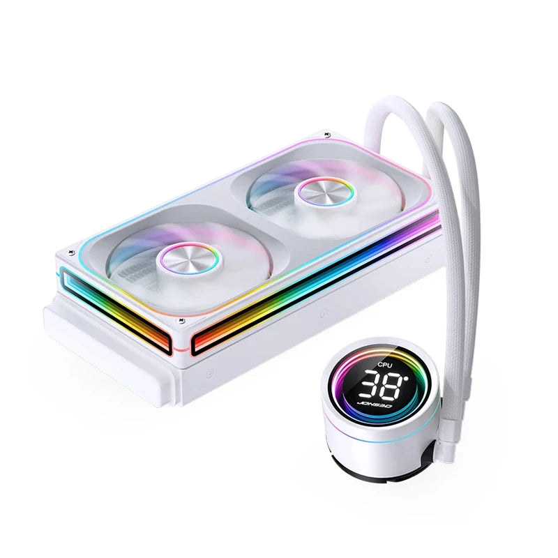 240mm CPU Liquid Cooler White RGB Mirror Fan