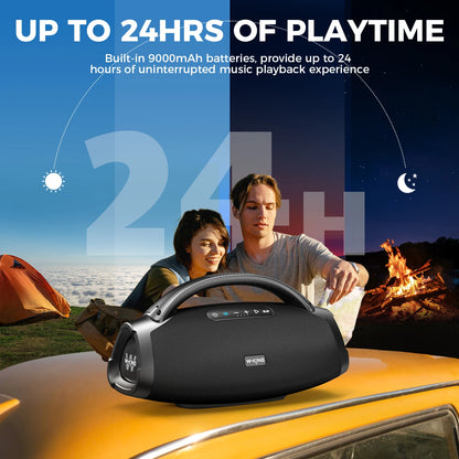 200W Portable Bluetooth Party Speaker with Dual Wireless Microphones