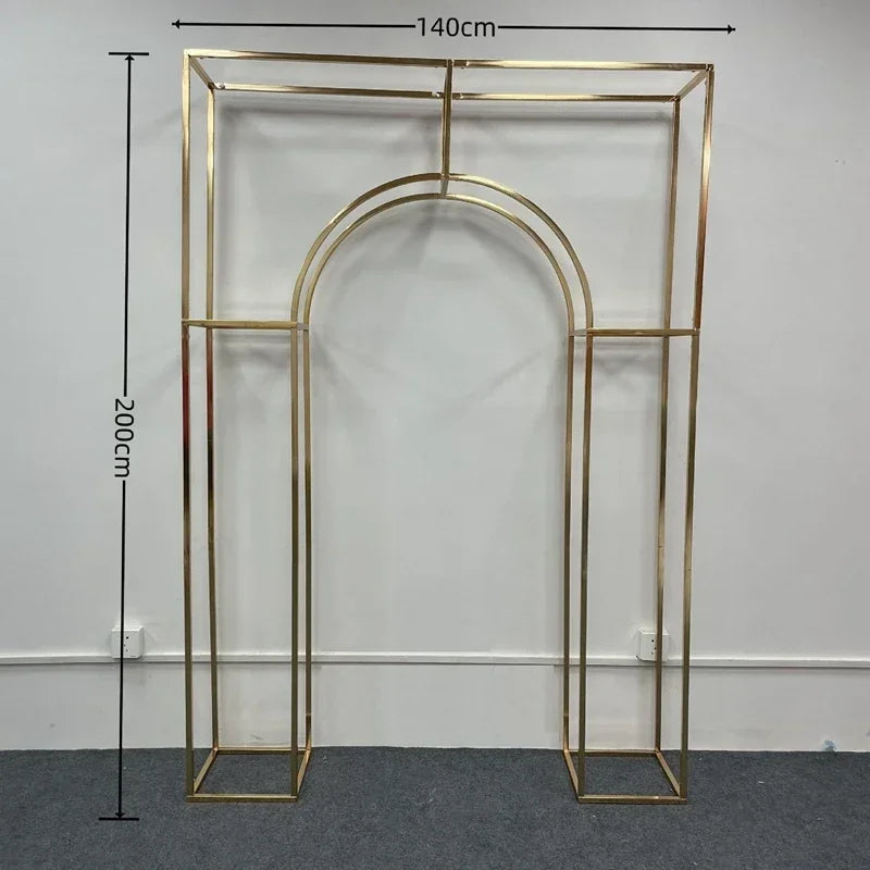 200x140cm Shiny Gold Geometric Wedding Arch