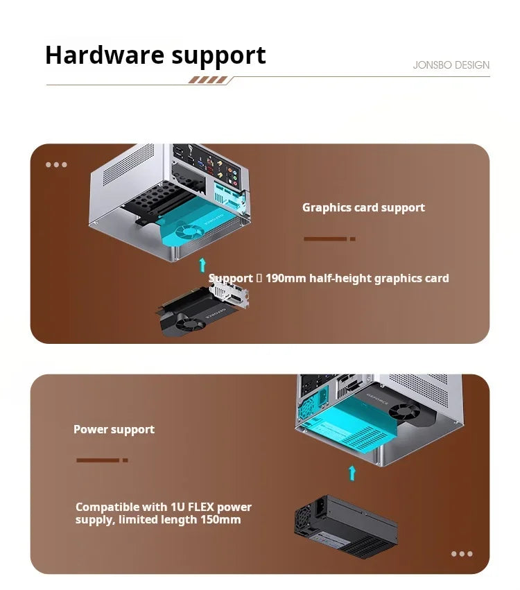 Mini ITX Aluminum PC Case NV10 Silver Chassis