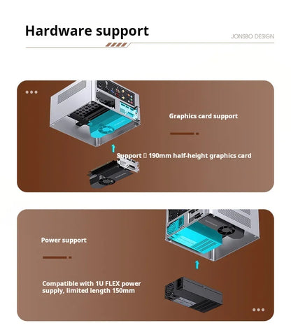 Mini ITX Aluminum PC Case NV10 Silver Chassis