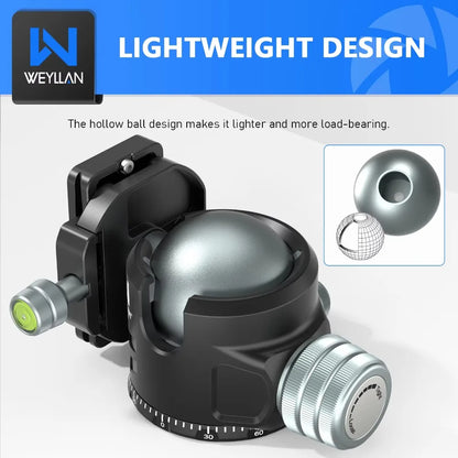 52mm Low Profile Tripod Ball Head Arca Quick Release Plate