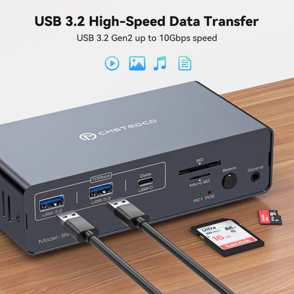 4K 60Hz USB-C KVM Switch Dual Monitor 2 PC