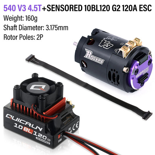 RC Car 5.5T Motor with 120A Sensored ESC