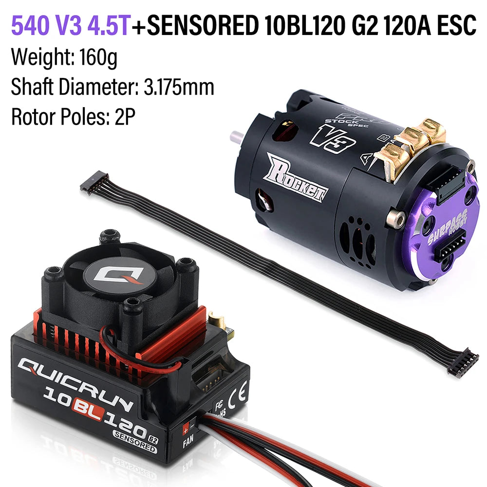 8.5T 120A Brushless ESC Motor Set for RC Racing