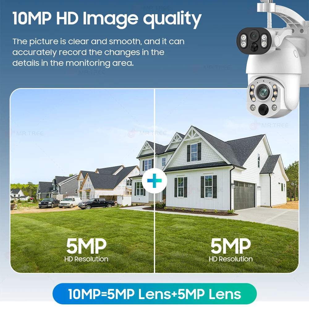 10MP 4G WiFi Solar Security Camera 128GB