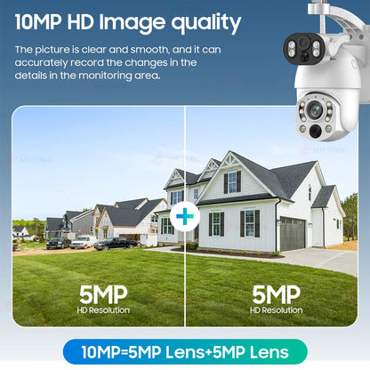 10MP Outdoor PTZ Camera 64GB WiFi 4G