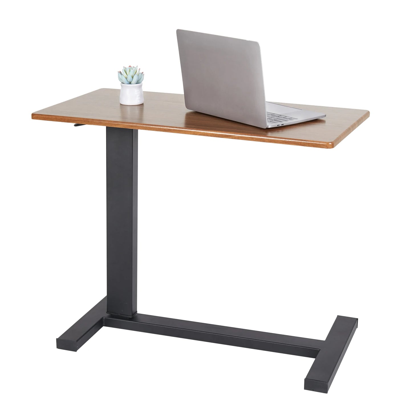 Adjustable Overbed Table with Hidden Wheels and Locking Base