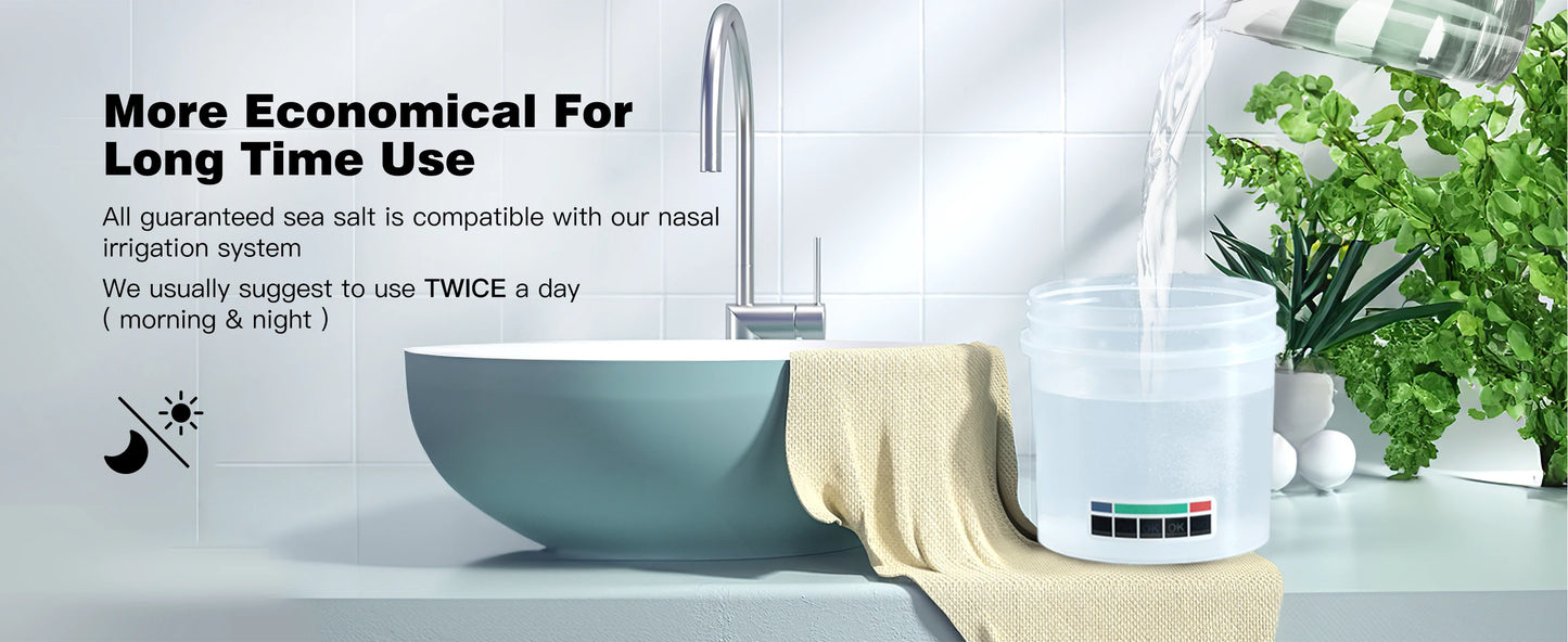 White Electric Nasal Irrigation System with 50 SaltPods