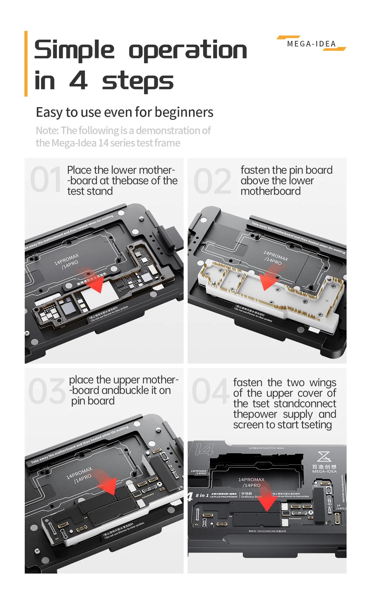 Motherboard Test Fixture for iPhone X-XS Logic Boards
