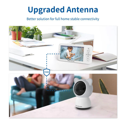 WiFi Baby Monitor 5-Inch LCD PTZ Camera App Control