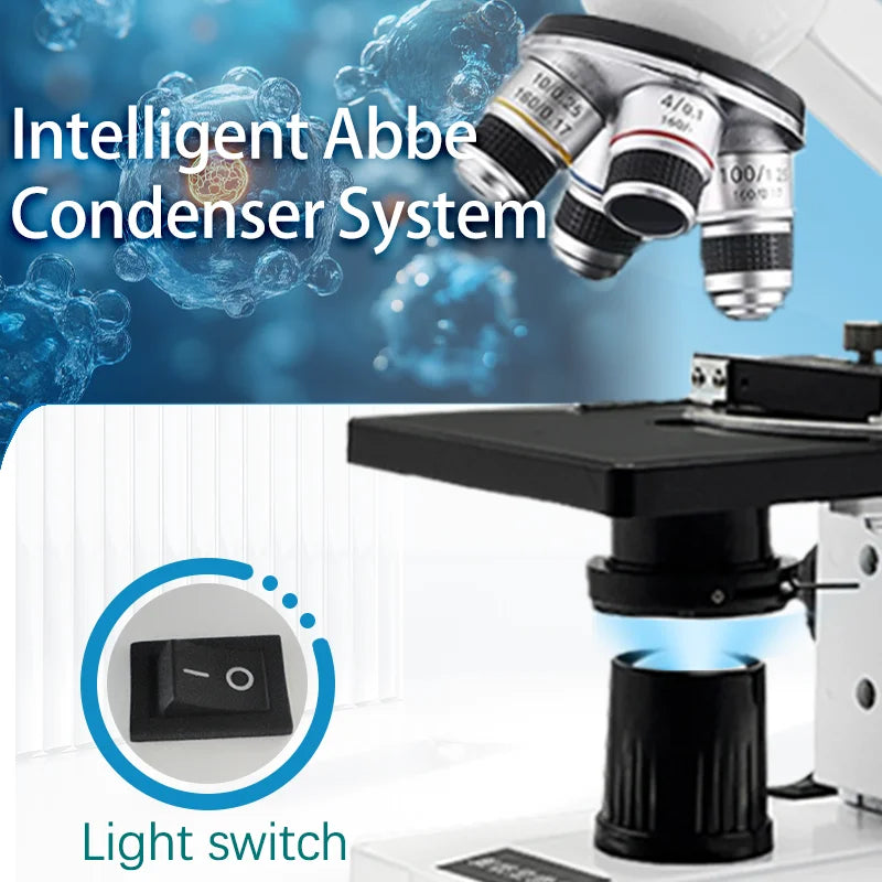 HD Binocular Microscope 40X to 5000X for Lab and Study