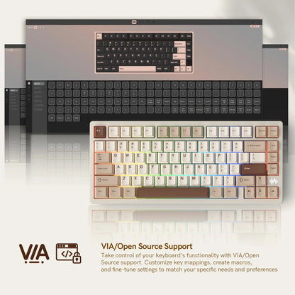 75% Wireless Mechanical Keyboard Aluminium QMK Tri-Mode