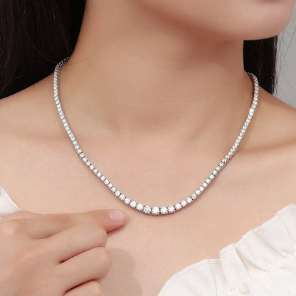 18 Inch Moissanite Necklace Wedding Jewelry Sterling Silver