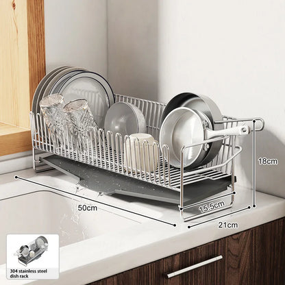 Kitchen Dish Drying Rack with Single Layer Design