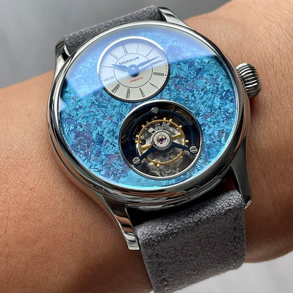 Precision Mechanical Tourbillon Watch Blue Titanium Case