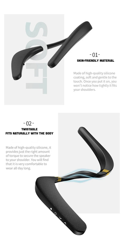 IPX7 Waterproof Wearable Bluetooth Neckband Speaker