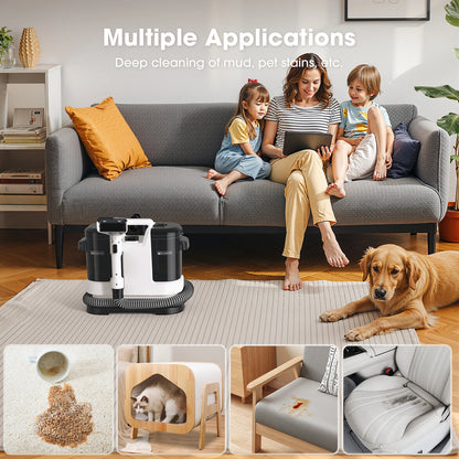 Carpet Cleaner 15kPa with Dual Tanks and Long Hose