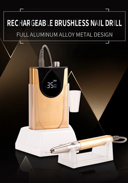Portable White High Speed Aluminium Nail Drill Machine