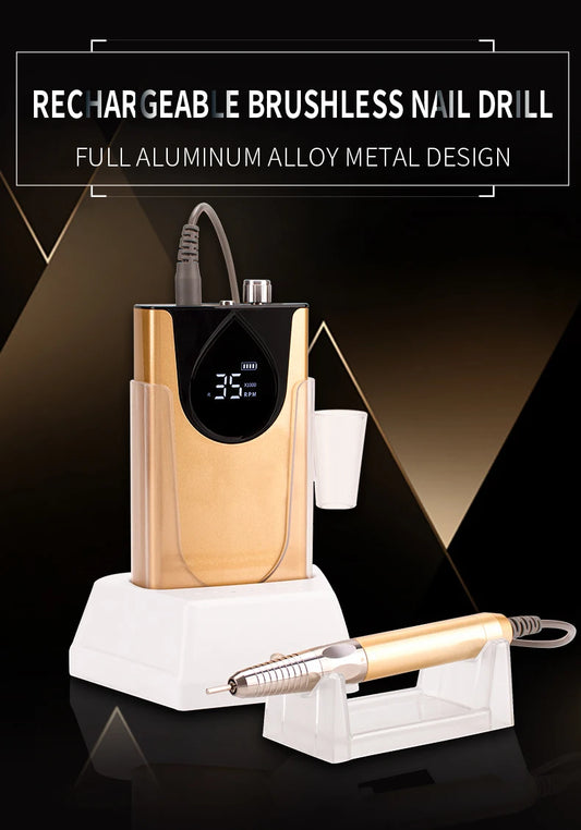 Portable White High Speed Aluminium Nail Drill Machine