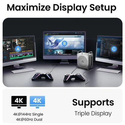 Portable USB C Docking Station 4K 144Hz with 16TB Storage