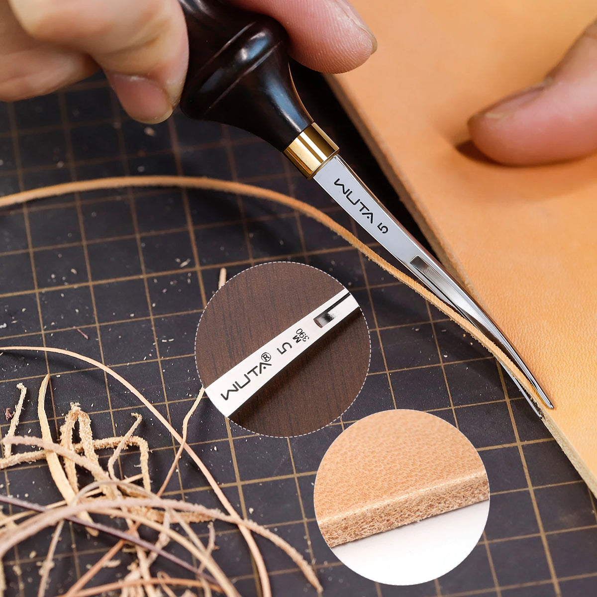 Leather Edge Skiver Beveler Cutter 6-Size Craft Tool Set