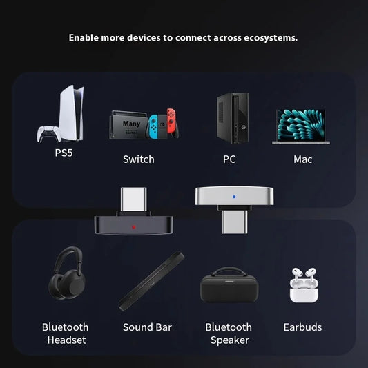 Portable LDAC AptX Bluetooth Audio Dongle for Hi-Res Sound