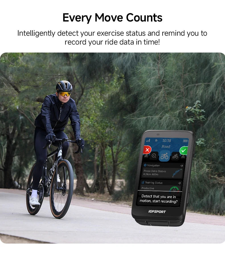 BiNavi Silver Touchscreen Cycling GPS Navigator 35hr Battery