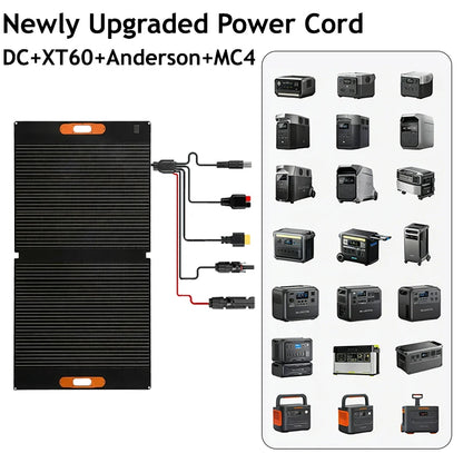 Portable 100W Solar Panel 5-in-1 Power Station Cable