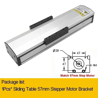Compact 57mm Stepper Bracket Linear Stage – 800mm Stroke