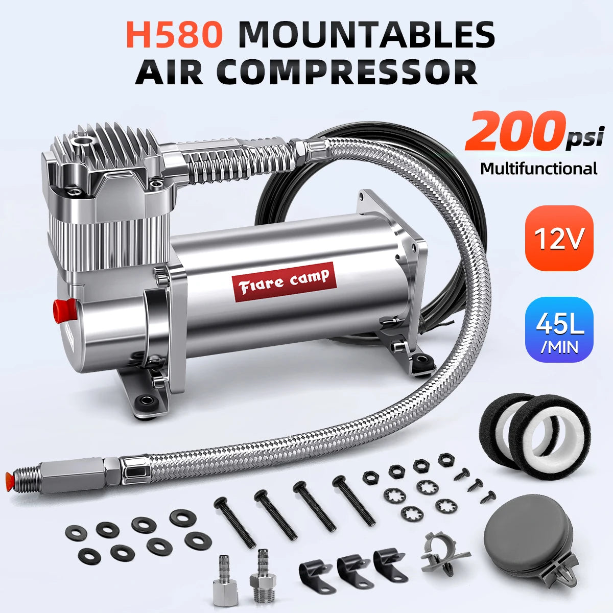 Heavy Duty 12V Air Compressor 200PSI for Air Suspension