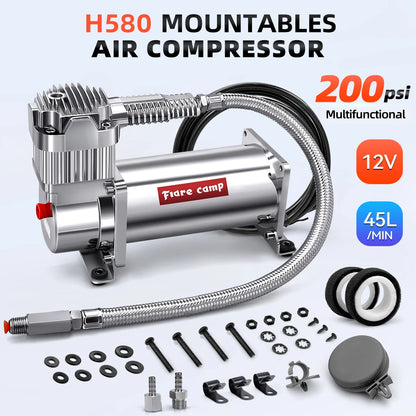 Heavy Duty 12V Air Compressor 200PSI for Air Suspension